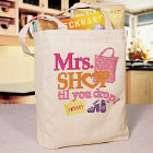 Shop til' You Drop Personalized Canvas Tote Bag